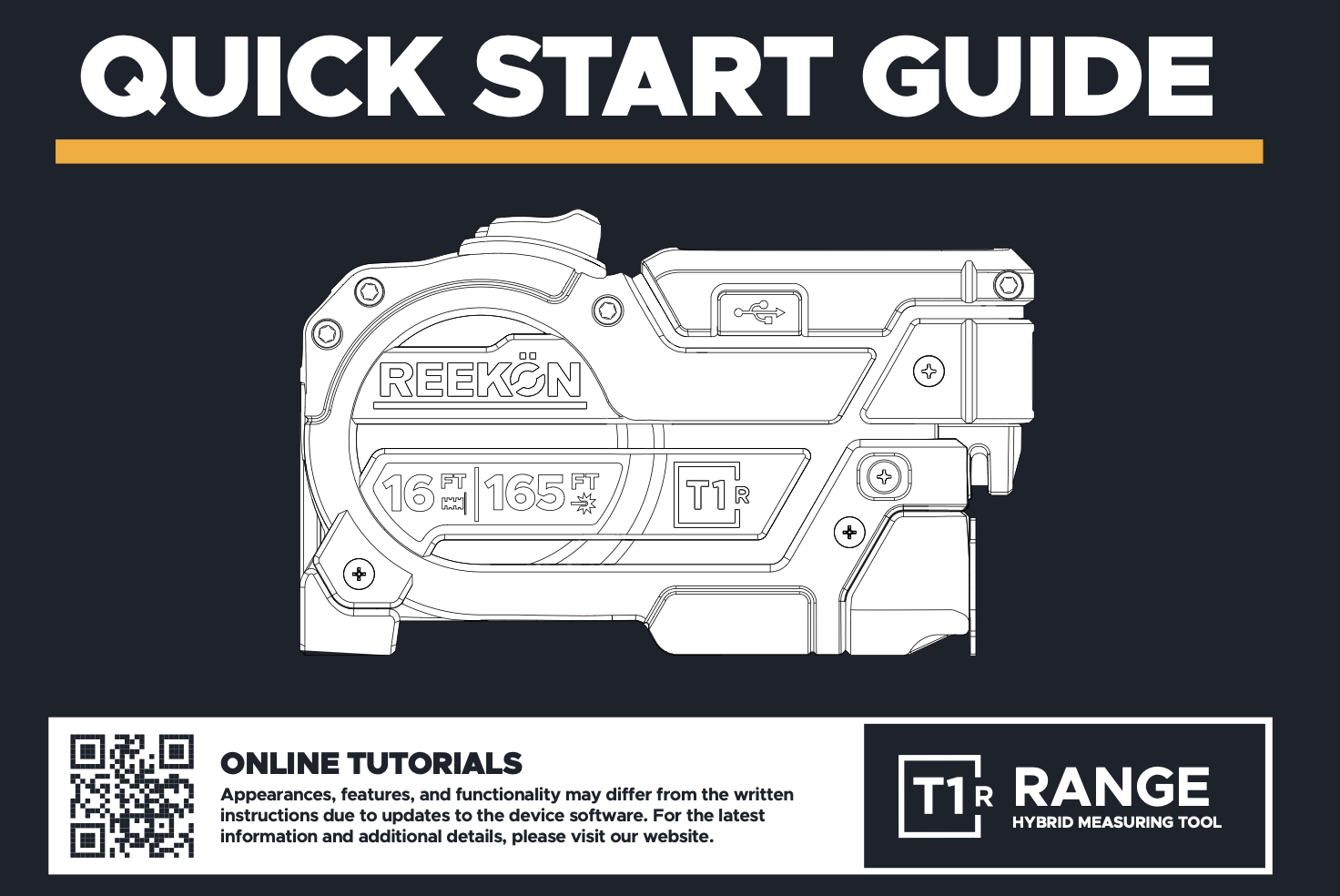 REEKON Tools T1R Range Quick Start Guide
